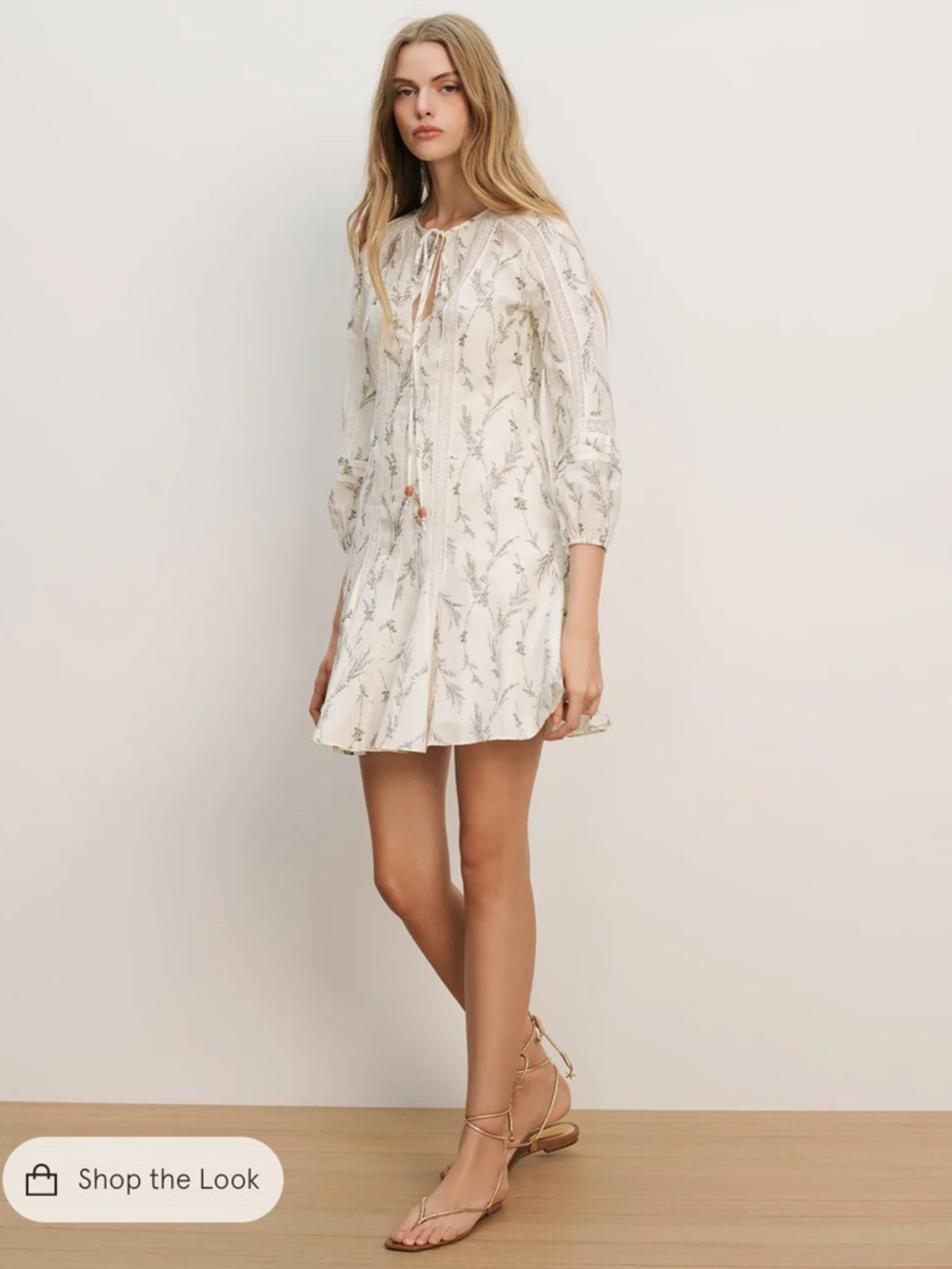 Veronica Beard Olian Off-White Floral Mini Dress size 6 NWT